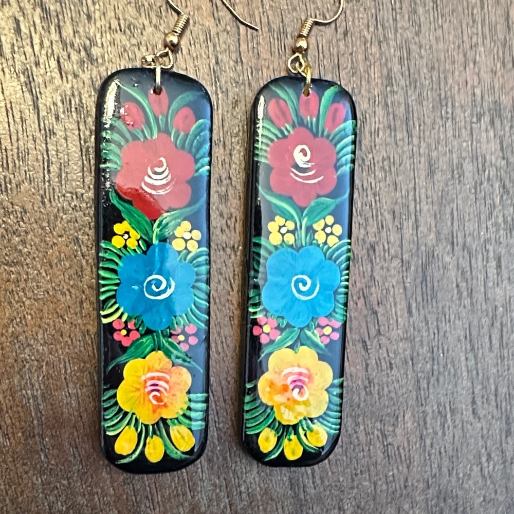 Colorful Floral Drop Earrings